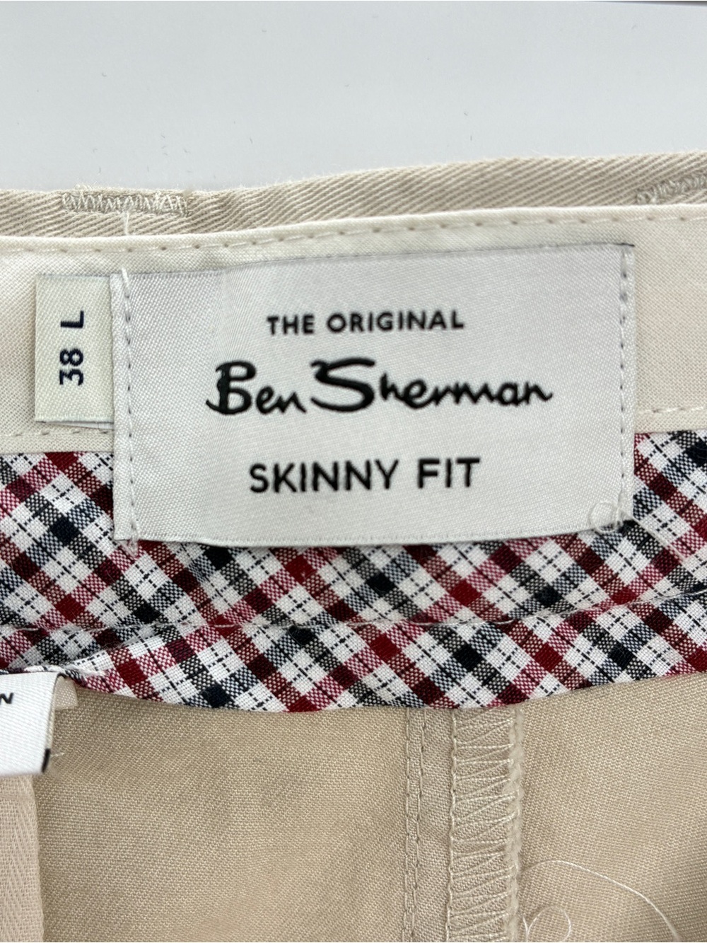 Ben Sherman Men’s Slim Stretch Chino Dress Preppy Office Pants Tan 38x34 NWT - Picture 5 of 9